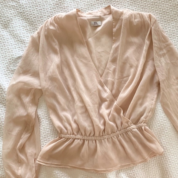 Aritzia Little Moon Sheer Pink XS Lunaria Blouse - Picture 2 of 5